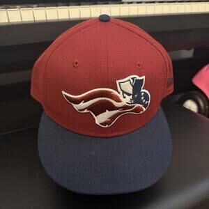 New Era Somerset Patriots Game-Worn Cap - Minor League Red Baseball Hat 7 3/4